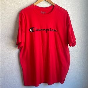 Champion Red Short Sleeve Tee Classic Design